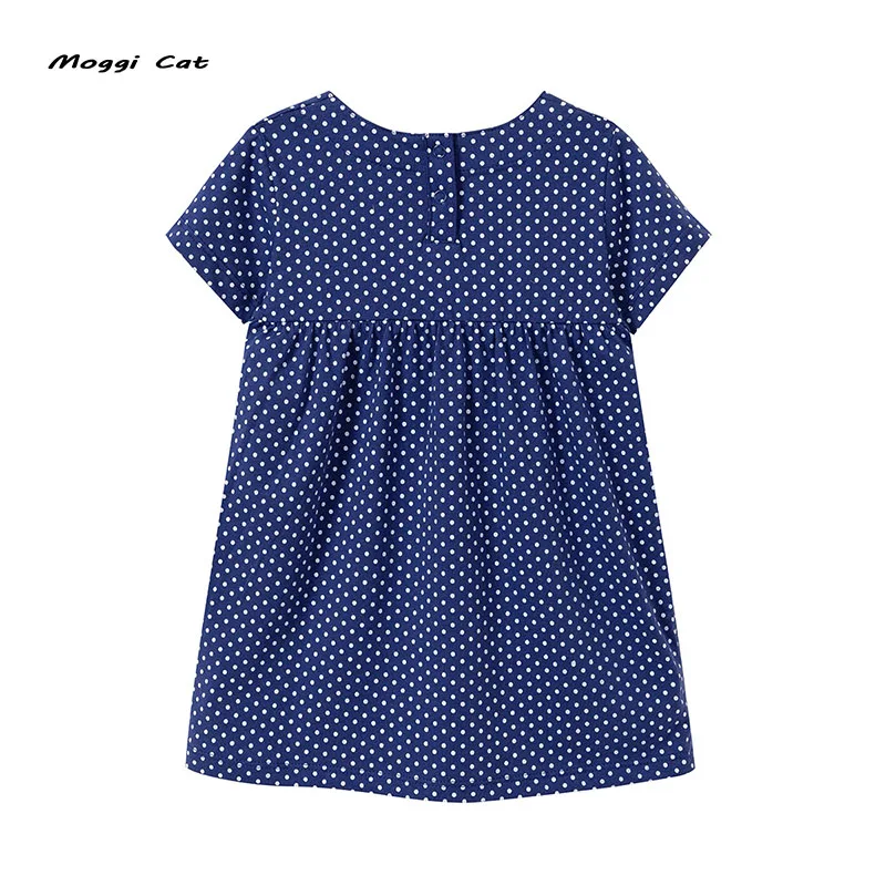 Moggi Cat Dresses for girls Kids cotton Baby Girls clothing Short sleeve Party Dot Dress Children Summer A-line Dresses (10)