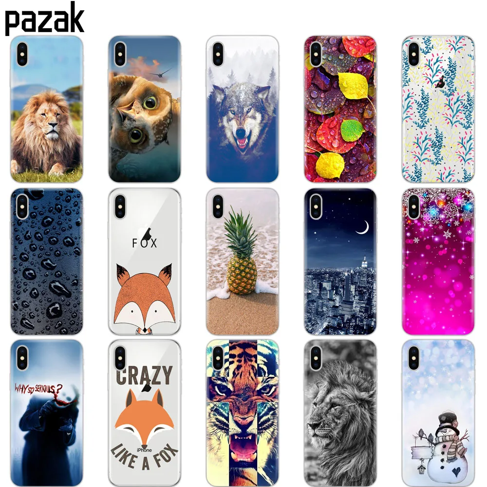 

Silicone Cover Phone Case For iphone X XS XR Case for iphone xs max coque etui bumper back cover protective clear phone painting