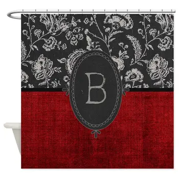 

Our House Gothic Monogram B Shower Curtain Decorative Fabric Shower Curtain Set and Floor Mat Non-slip Doormat Rug