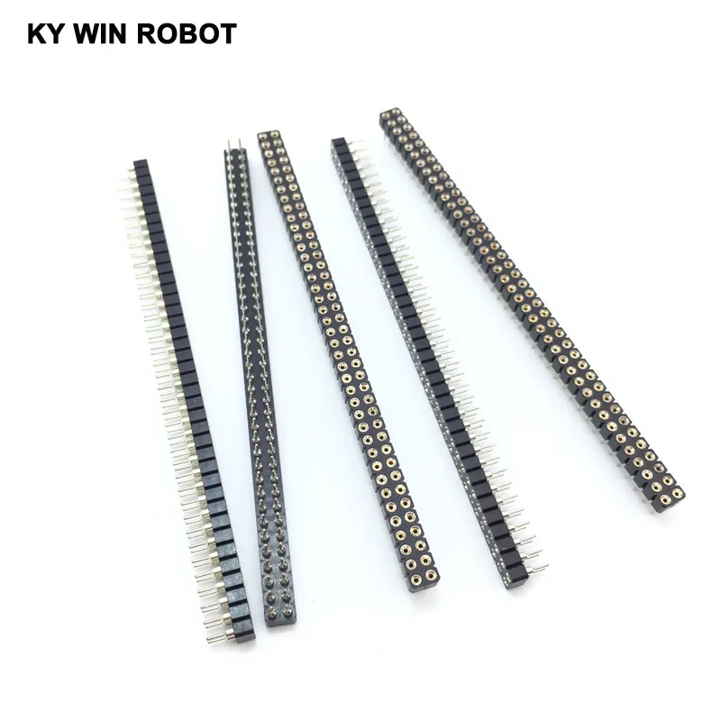 

5pcs/lot 2*40 Pin double hole round female pin header 2.54MM Strip Connector Socket 2X40p Connector
