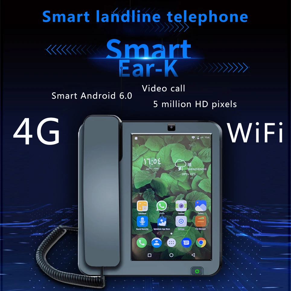 Smart LTE WiFi беспроводной стационарный 8 дюймов 4G SIM телефон Android 6,0 видеотелефон glob Универсальный видео пульт дистанционного управления Телефон