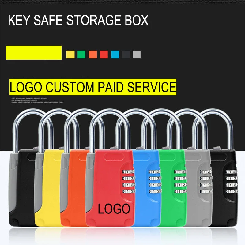 Key Safe Box Password Lock Keys Box Metal Lock Body Padlock type Storage Mini Safes For Car Home Decoration Company Office Use