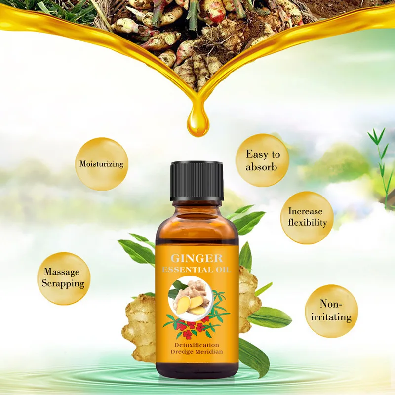 30 мл натуральный растительный терапия эфирные масла против старения лимфодренажное масло имбиря массажные масла тела TSLM1