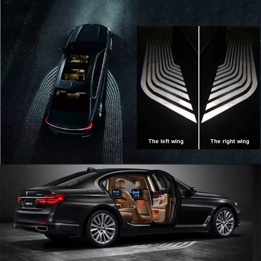

NEW 2Pcs Angel Wings Car Welcome Light Shadow Light Projector Car LED Door Warning Light Lamp for BMW Audi Toyota Volkswagen