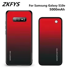 ZKFYS резервного копирования Мощность банк назад клип Батарея чехол для samsung Galaxy S10e 5000 mAh+ 5000 мАч Беспроводной Магнитная батарея Зарядное устройство Чехол