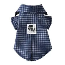 Новая клетчатая рубашка для собак, брендовая одежда для отдыха, модная повседневная одежда для собак, приталенная рубашка с коротким рукавом для собак