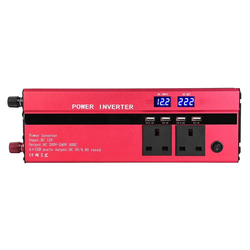Универсальный ЖК-дисплей цифровой Дисплей 950 W 2000 W фары для автомобилей Мощность инвертор Модифицированная синусоида Инвертор 12 V постоянного тока до 220 V преобразователь