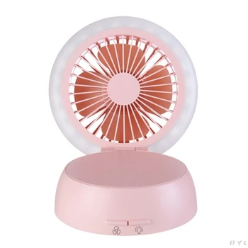 

Usb Charging Office Desktop Portable Desktop Small Fan Mushroom Light Fan Mini Night Light Multi-function Night Dual-use Fa