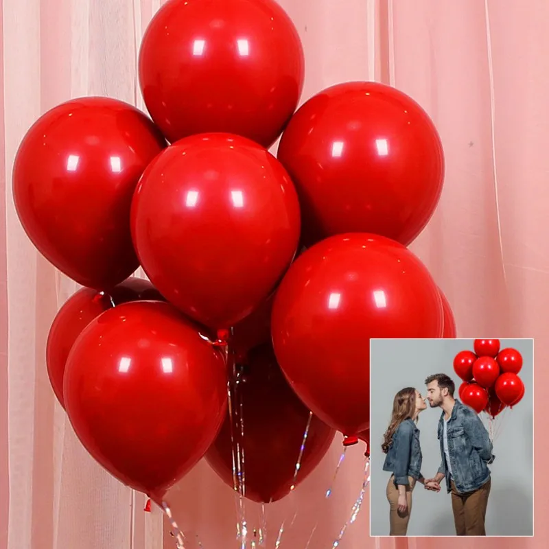 

Double Layer Red Balloons for Wedding Valentine's Day Party Decoration Romantic Pomegranate Red Balloon Hanging Ornaments 50 pcs