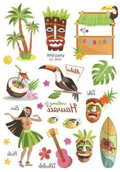

Waterproof Temporary Tatoo Fake Tattoo Sticker Hawaii Seaside Beach Holiday Flash Tatto Tatouage tattoos For Women Girl Men Kids