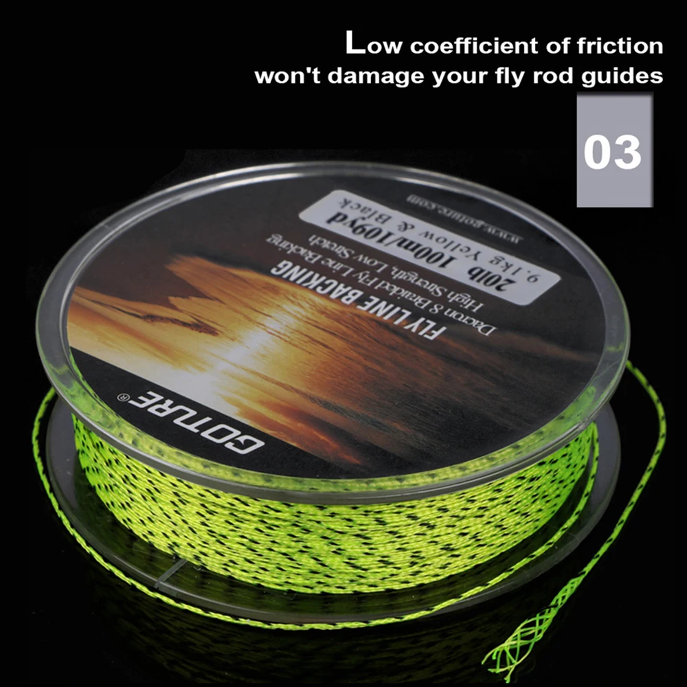 Goture 8 Strands Fly Fishing Backing Line 100M/109YRD 20LB 30LB Dacron  Braided Fly Fishing Line Carp Bass Trout Fishing Tackles