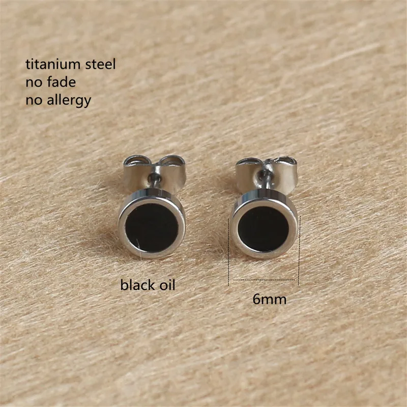 

Серьги-гвоздики круглые из титана и черного масла, Размер 6 мм, нержавеющая сталь 316 L, не выцветают, гипоаллергенные, модные классические укр...