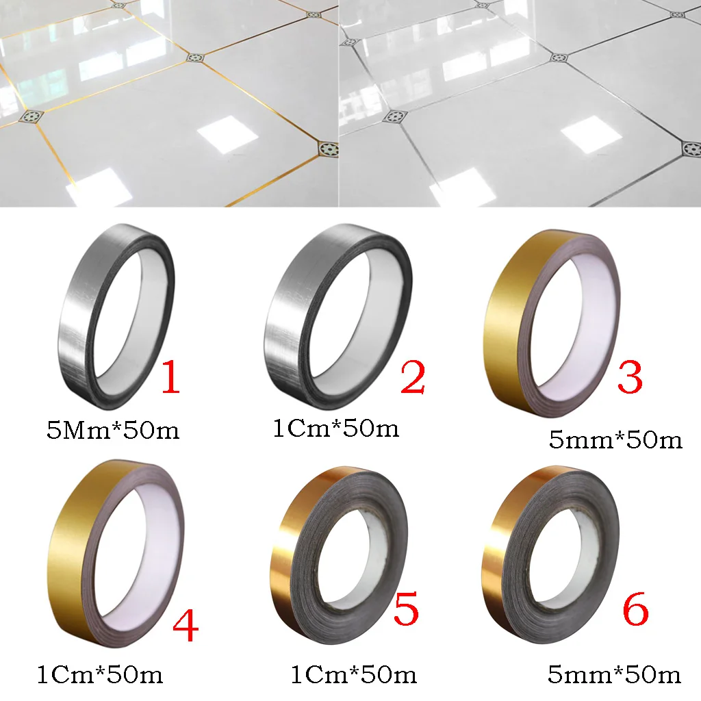 1Piece Roll Self-adhesive Foil Floor Ground Tile Gaps Line Stickers Wall Decal