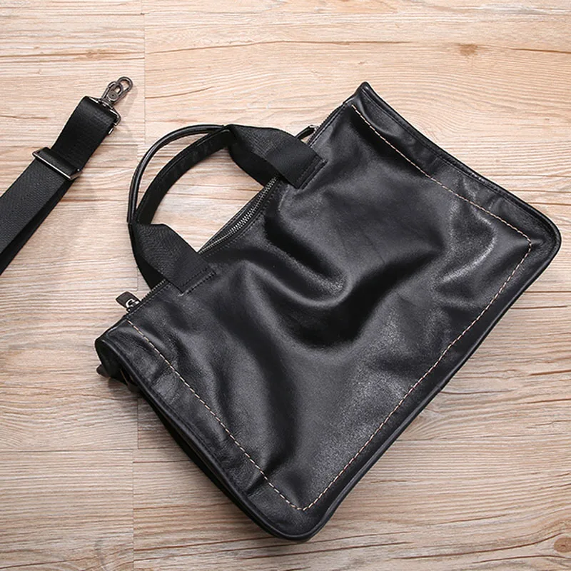  AETOO Leather handbag men's soft leather diagonal bag casual men's first layer leather shoulder bri