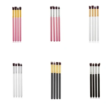 

2019 NEW 4pcs/set Eyeshadow Makeup Brushes Set Wooden Handle Eye Lid Lip Face Foundation Powder Fiber Hair Cosmetic Tools