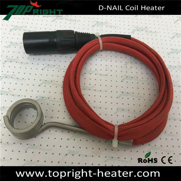 

120V 250w Quartz enail coil heater with 5pin xlr plug high quality domeless quartz enail 20mm coil heater