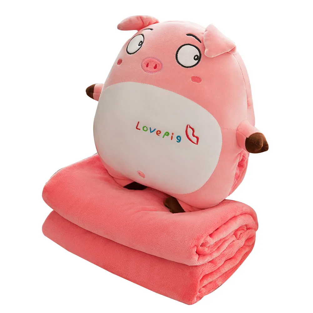 Многофункциональная Симпатичная плюшевая подушка-поросенок, грелка для рук, одеяло для кондиционирования воздуха, распродажа - Цвет: Squinting