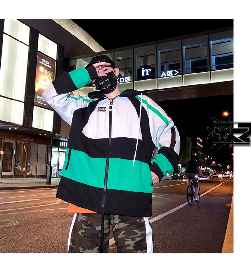 Autumn Spring Jacket Windbreaker Korean Men Hip Hop  (15)