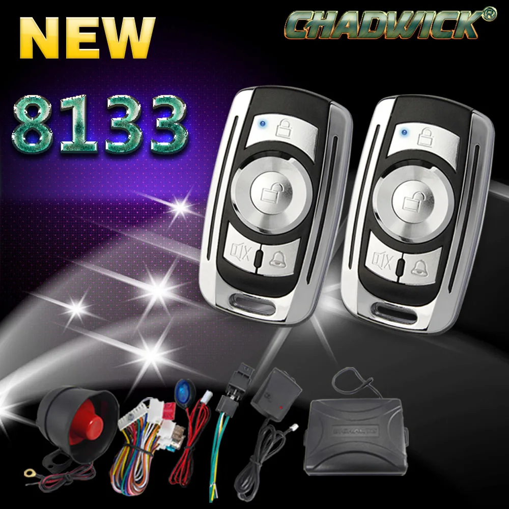 

Universal 1-Way Car Alarm Vehicle System Protection Security System Keyless Entry Siren + 2 Remote Control Burglar CHADWICK 8133