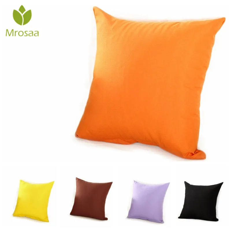 

Mrosaa Solid Hot Pillowcase Simple Plain Decorative Cushion Cover Home Decoration Sofa Car Chair Pillow Case Company Gifts