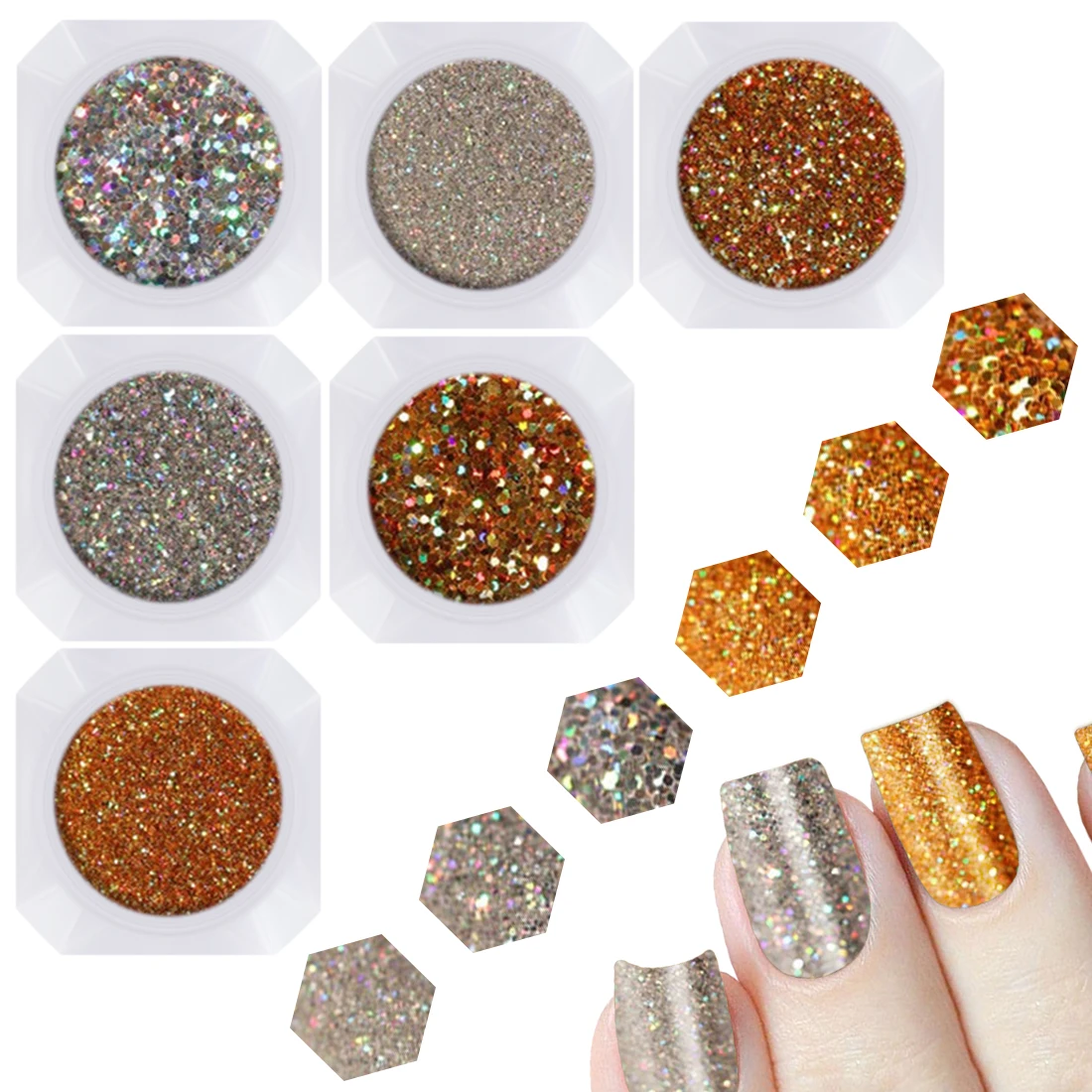 

1g Laser Gold Silver Holographic Shiny Powder Magic Mirror Powder Nail Glitters Nail Art Sequins Chrome Pigment Nail Polish Dust