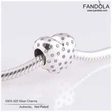 CKK стерлингового серебра 925 Сверкающее сердце талисманы бусины Pandora Браслеты Сделай Сам женский подарок