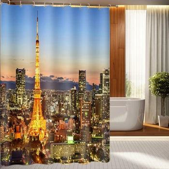 

Fantastic Lights 3D Photo Digital Printing Bath Waterproof Shower Curtains
