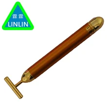 Linlin для похудения лица 24 k золотой вибромассажер для красоты лица роликовая Массажная палочка подтяжка кожи палочка, разглаживающая морщины бар уход за кожей лица