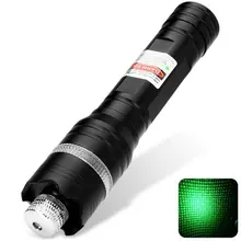 Retractable Green Starry Lazer Pointer Pen Ultra Bright Presentation Pointer (1 x 16340 Battery)