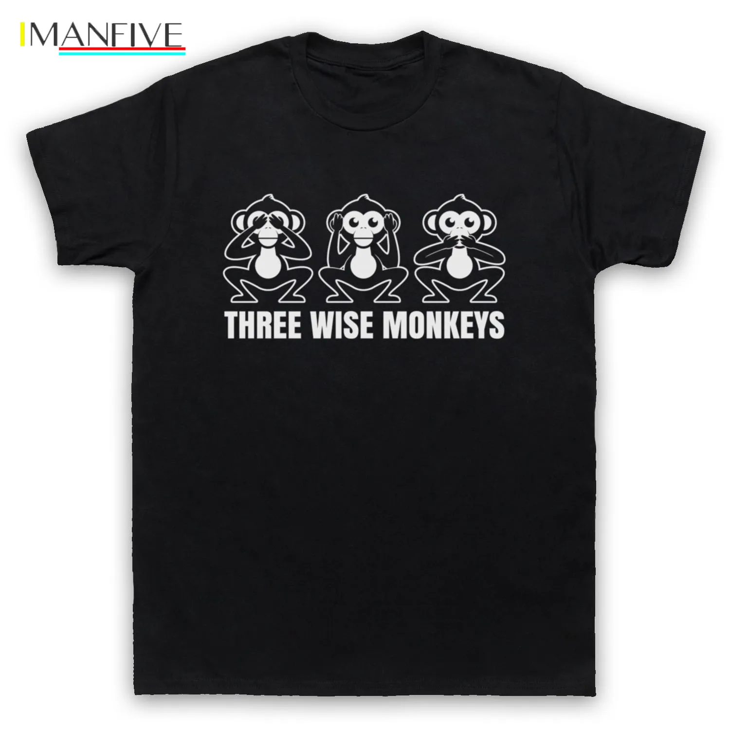 

THREE WISE MONKEYS FABLE TALE SEE HEAR SPEAK NO EVIL MENS S KIDS T-SHIRT Fashion Men Printed T Shirts Fashion