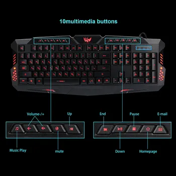 

Mechanical Keyboard USB wired Discoloration Russian version of the game keyboard + Gaming Mouse Teclado Sem Fio Teclado