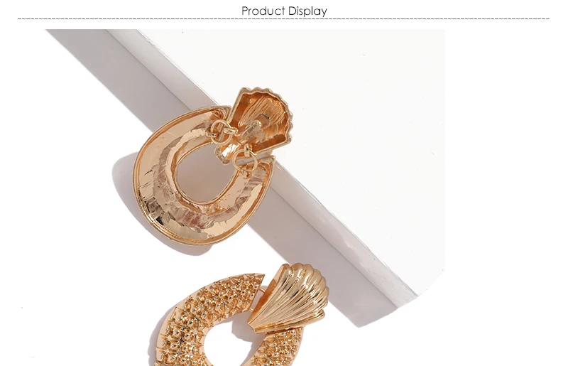 AYAYOO Gold Color Drop Earrings For Women Big Statement Boho Earrings With Metal Vintage ZA Earings Fashion Jewelry (1)