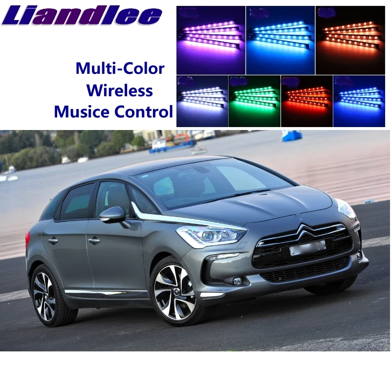 LiandLee Car Glow Interior Floor Decorative Atmosphere Seats Accent Ambient Neon light For Citroen DS 5 2011~2019
