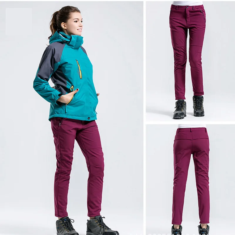 Cena NUONKEO zimowe spodnie do wędrówek pieszych mężczyźni kobiety wodoodporne Softshell spodnie polarowe sporty narciarskie spodnie sportowe Pantalon Trekking Hombre PM11