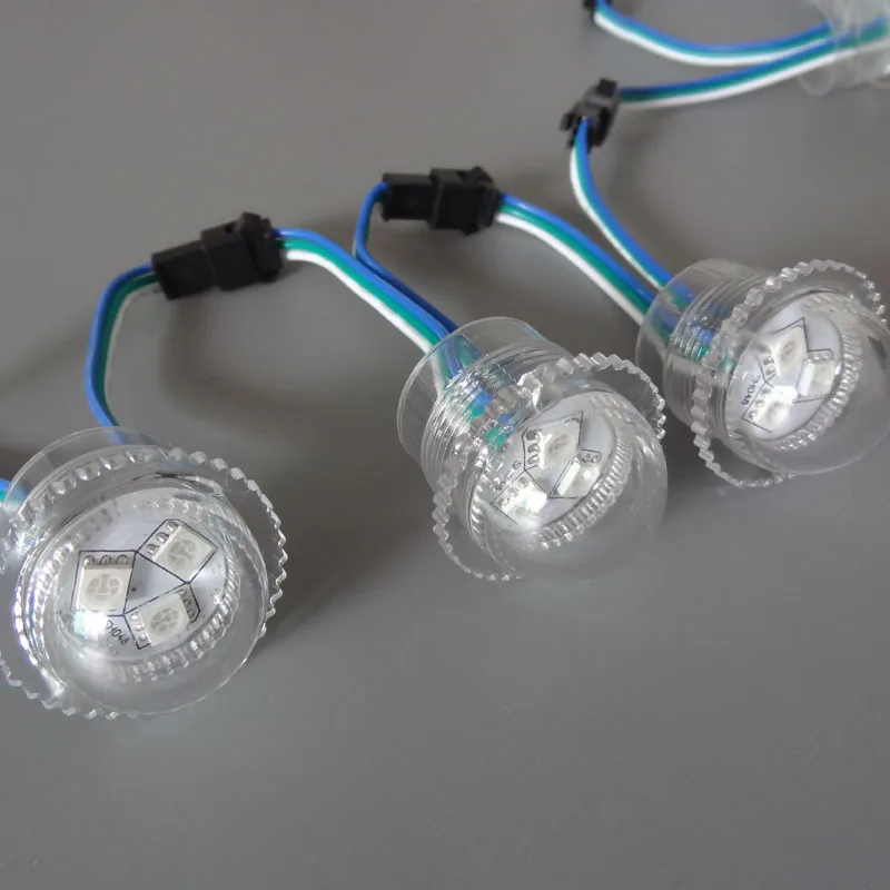 

200pcs DC12V 3 leds WS2811 26mm diameter transparent /milky cover LED Module Point Light 5050 SMD RGB led pixel waterproof IP68