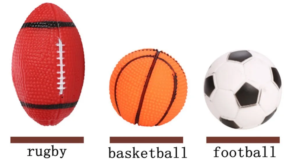 Игрушки для собак, пищащий звук, резиновый мяч для собак Rubgby, футбол, баскетбол, интерактивные игрушки для собак, маленькие, средние, большие товары для домашних животных