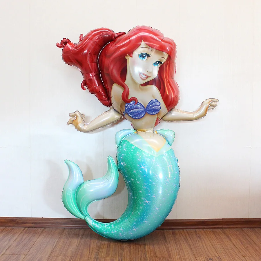 

1pc 53 inch 3D Mermaid foil Balloon Big Princess Mermaid Baby Shower Girl Kids Birthday Gift Favor Mylar Helium Balls Large Toy