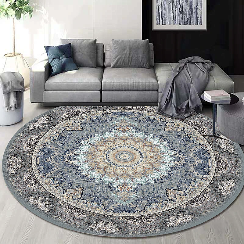

Persian Style Round Rugs Livingroom Carpet Doormat India Mandala Carpets Home Door Floor Mat for Bedroom Carpet Kids Room