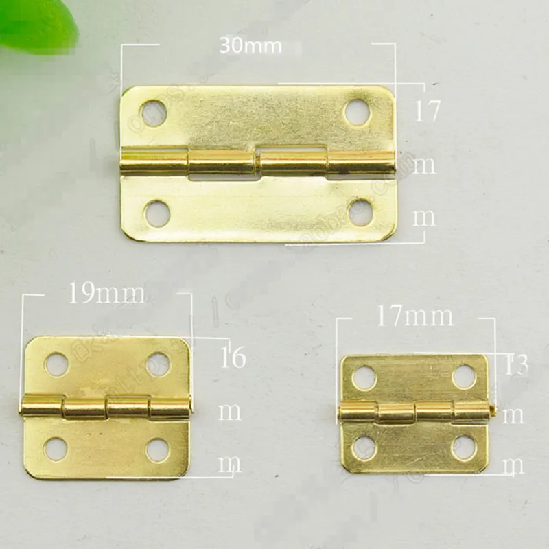 Caja de madera antigua bisagra pequeña 180 grados 4 agujeros para