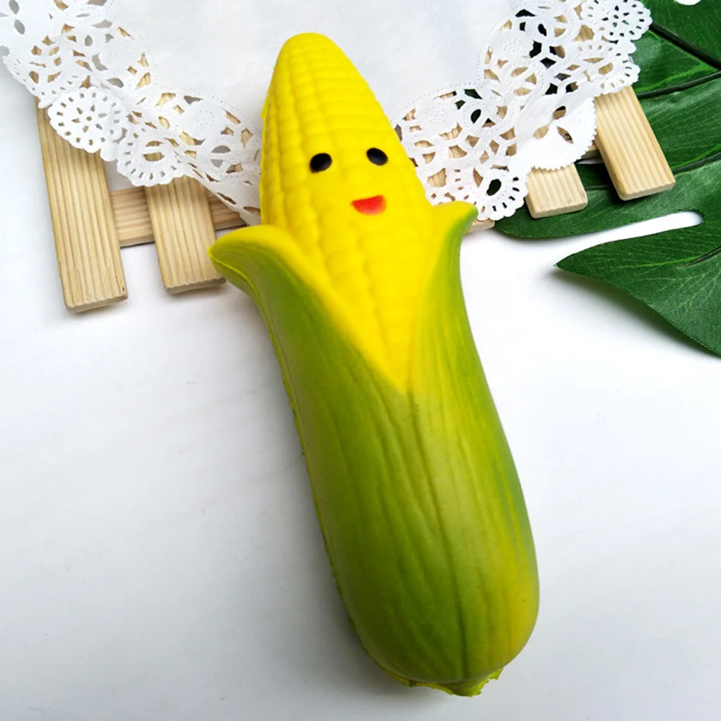 

Slow Rebound PU Children Toy Lifelike Triple Leaves Corn Shape Simulation Decompression Toy
