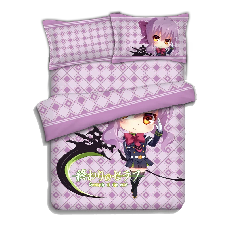 

Anime Seraph of the end Hiiragi Shinoa Bed sheets Bedding Sheet Bedding Sets Comforter Sets Quilt Cover Pillow Case 4PCS