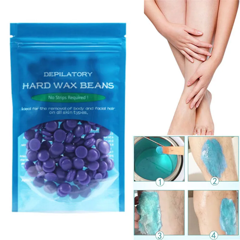 50g No Wax Strip Depilatory Wax Bean Hot Film Hard Wax Beans Pellet Waxing Bikini Hair Removal