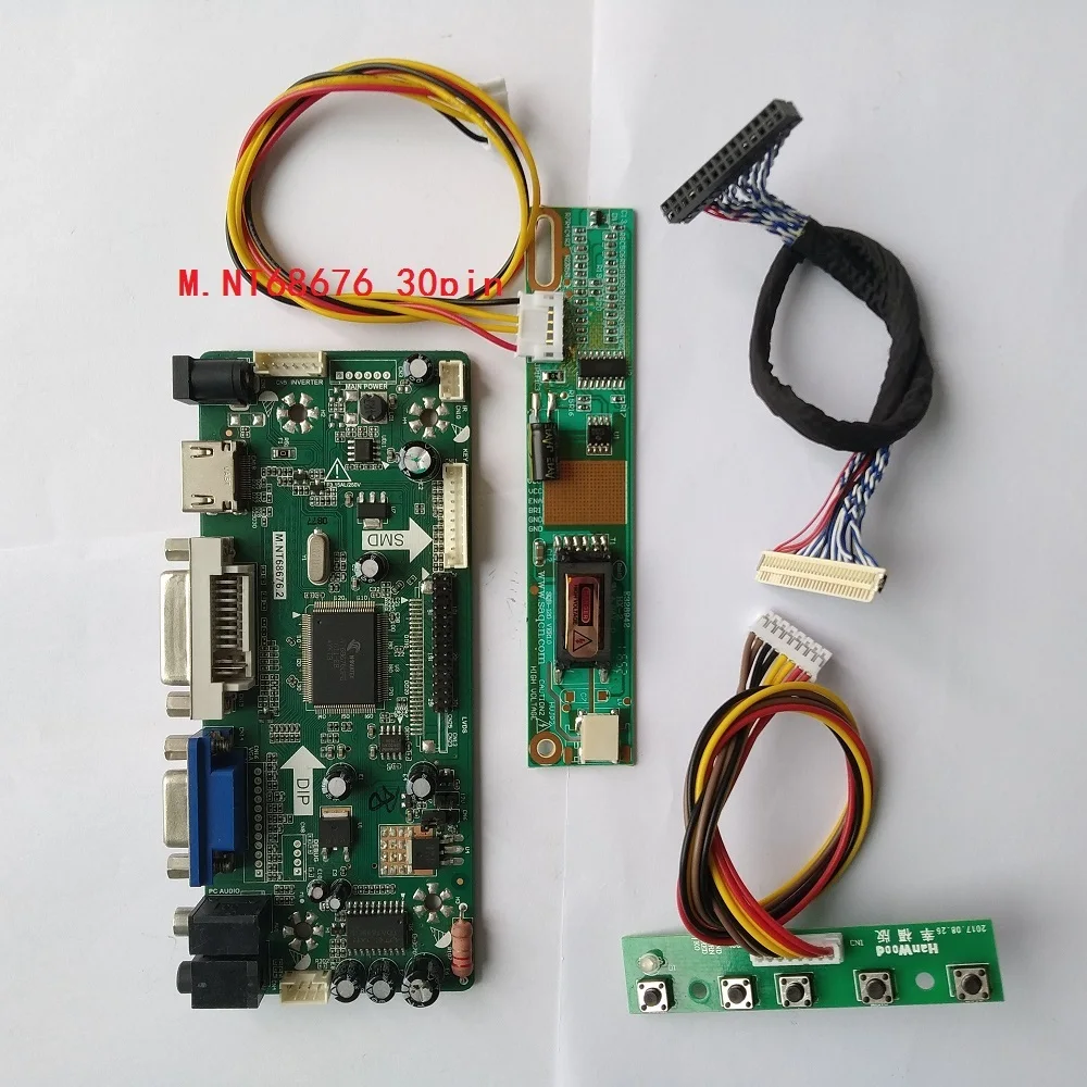 Комплект для LP171WE2-TLA2 30pin LVDS DVI VGA 17," 1680 × 1050 м. NT68676 HDMI экран дисплей панель контроллера светодиодный ЖК-дисплей