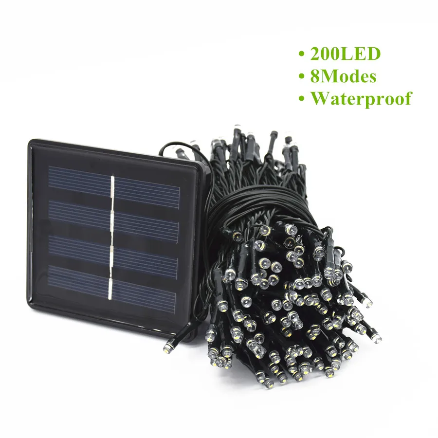 

Waterproof 200 LED 8 Modes Solar Fairy String Lights With Panel For Outdoor Christmas Garden LED String Solar Light 20 Meters