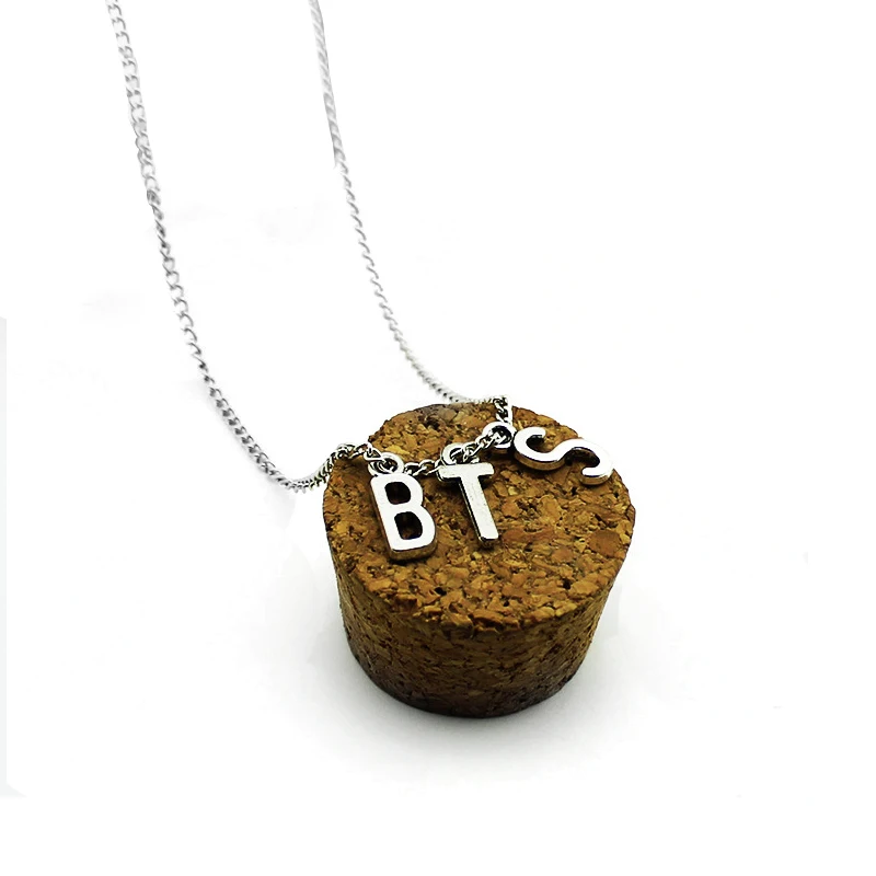 

SGDOLL Kpop BTS Letter Necklace Metal Bangtan Boys KOOK JIMIN SUGA Pendant V