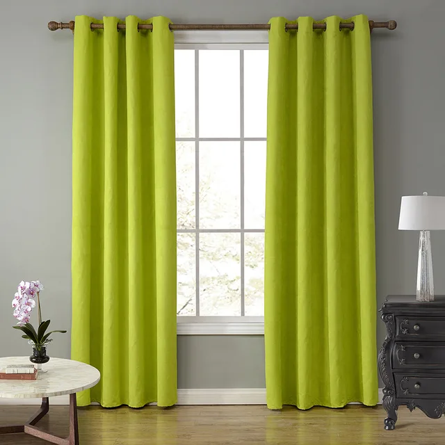 Luxury Europe solid Green Curtains For living Room Bedroom Blackout