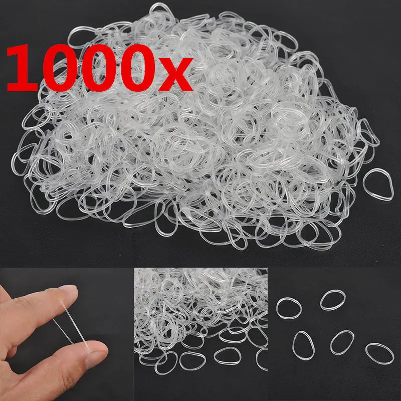 200/500/1000 шт прозрачные хвост держатель эластичной резинкой резинки для волос веревки кольца