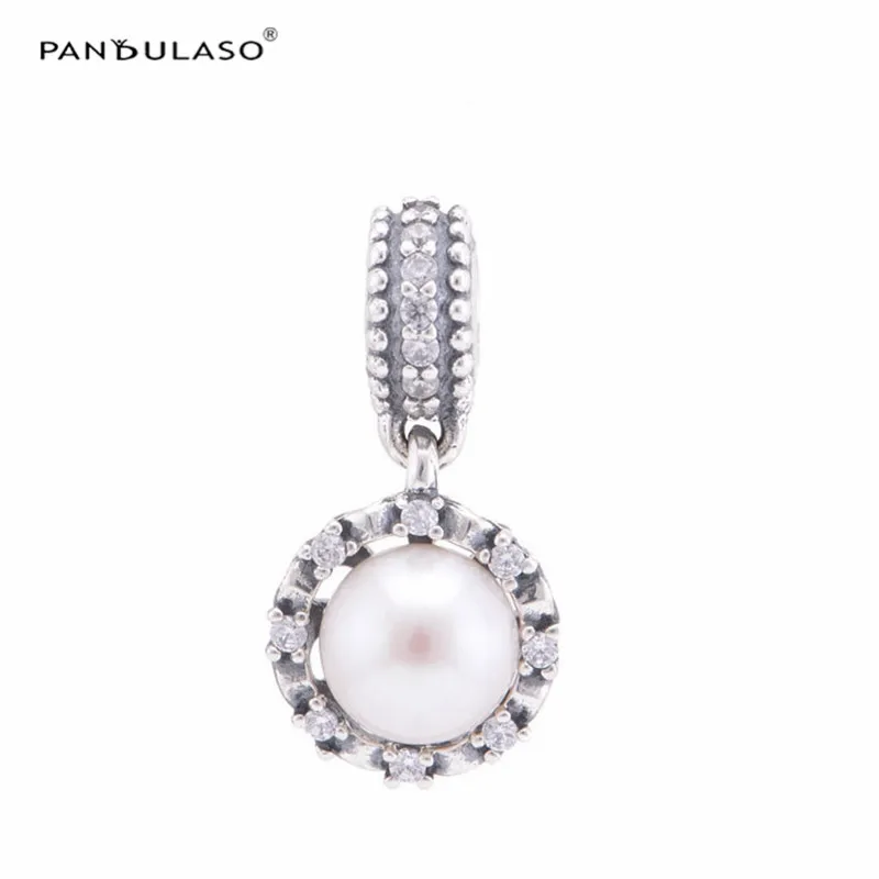 

925 Sterling Silver Jewelry Charms Bead Fits European Charm Bracelet & Choker Big Pearl With Stones Bead for Women DIY Jewelry