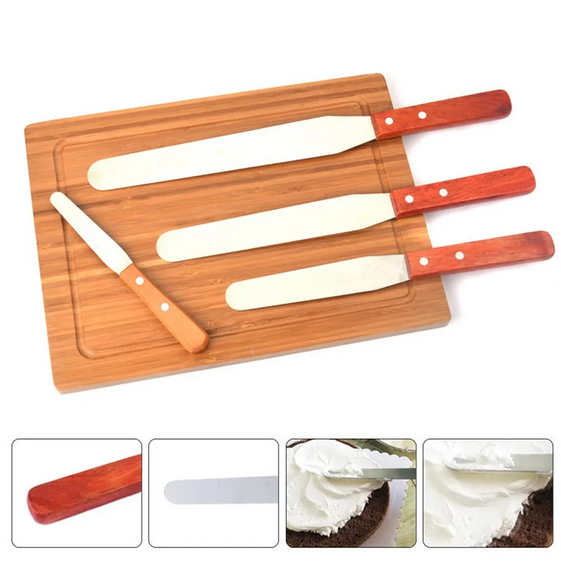 

Hoomall 4/6/8/10inch Kitchen Pastry Cake Decoration Tool Stainless Steel Cake Spatula Butter Cream Icing Frosting Knife Smoother