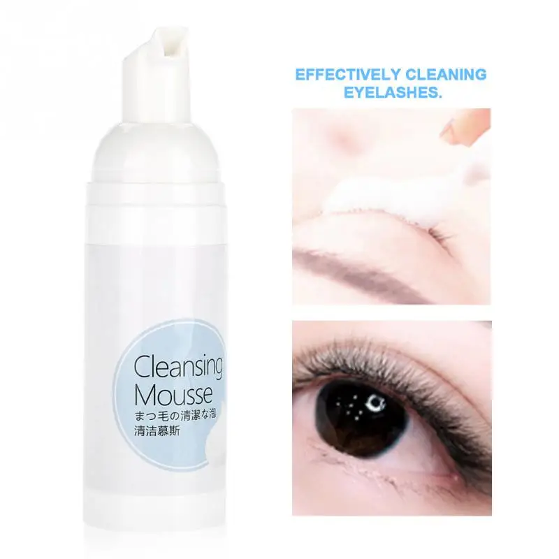 

60ml Soft Powerful Eyelash Cleanser Foam Strawberry Flavor Eyelashes Extension Lash Cleanser Tool